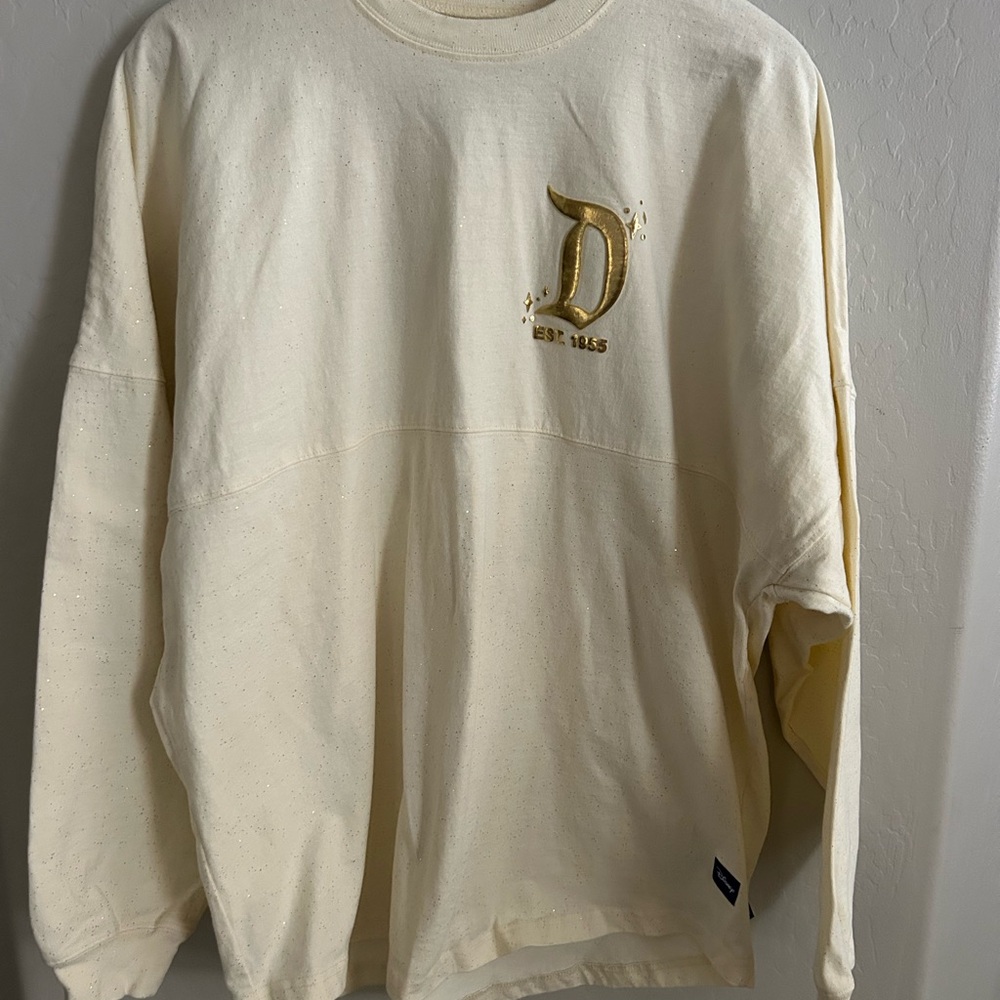 Disneyland Heavyweight Long Sleeved Tshirt, Cream w/ Gold Logo